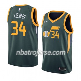 Män Utah Jazz Tröja Trey Lewis 34 2018-19 Nike Grön Swingman